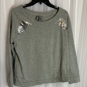 New Directions Gray Sequin Women's Sweatshirt